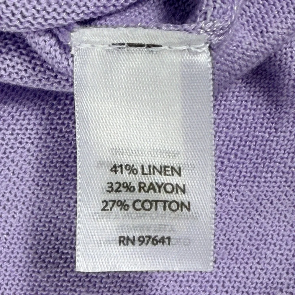 J. Jill Lily Purple Linen Blend V-Neck Button Front Cardigan Sweater Women S NEW